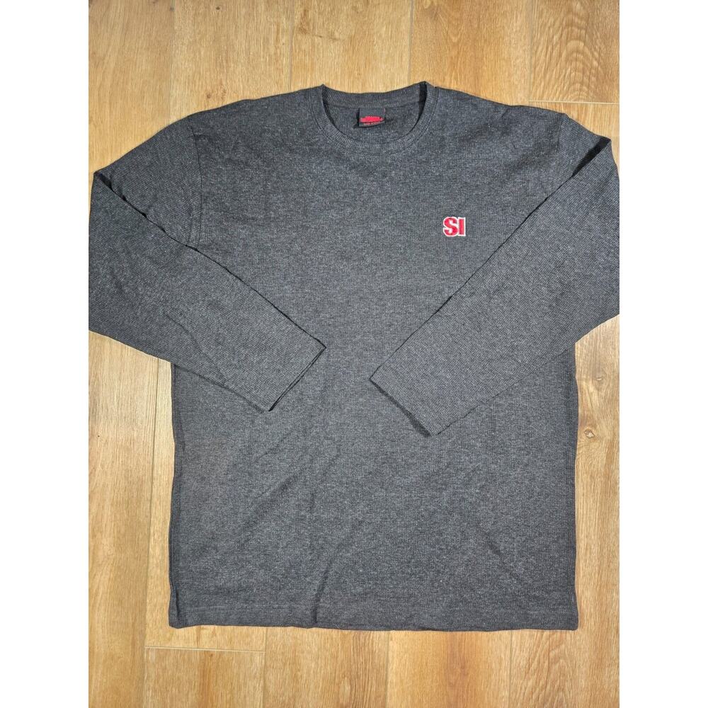 Sports Illustrated Sweater Men XL Vintage Charcoal Black Red Logo Long Sleeve